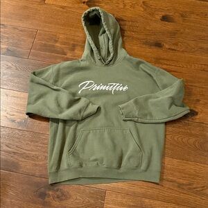 Primitive Skateboarding Pablo Script Mens hoodie sweatshirt Military Green